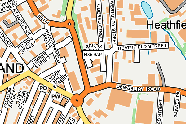 HX5 9AP map - OS OpenMap – Local (Ordnance Survey)