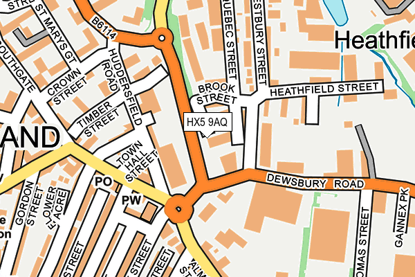 HX5 9AQ map - OS OpenMap – Local (Ordnance Survey)