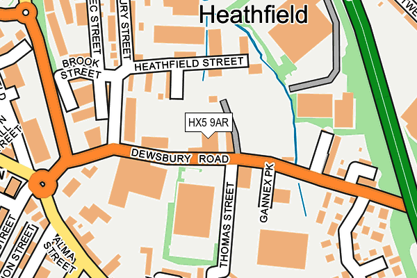 HX5 9AR map - OS OpenMap – Local (Ordnance Survey)