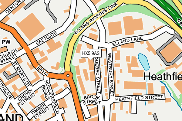 HX5 9AS map - OS OpenMap – Local (Ordnance Survey)