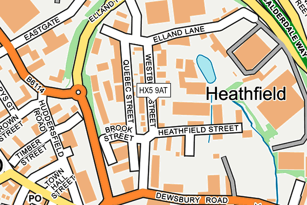 HX5 9AT map - OS OpenMap – Local (Ordnance Survey)