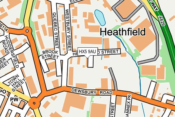 HX5 9AU map - OS OpenMap – Local (Ordnance Survey)