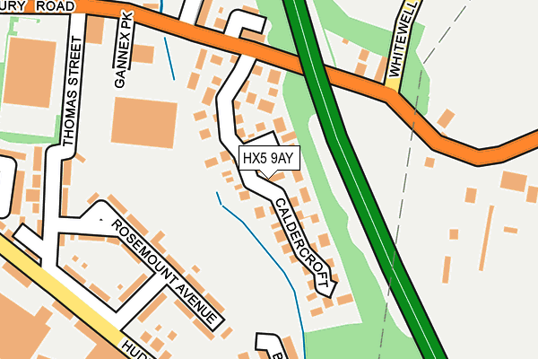 HX5 9AY map - OS OpenMap – Local (Ordnance Survey)