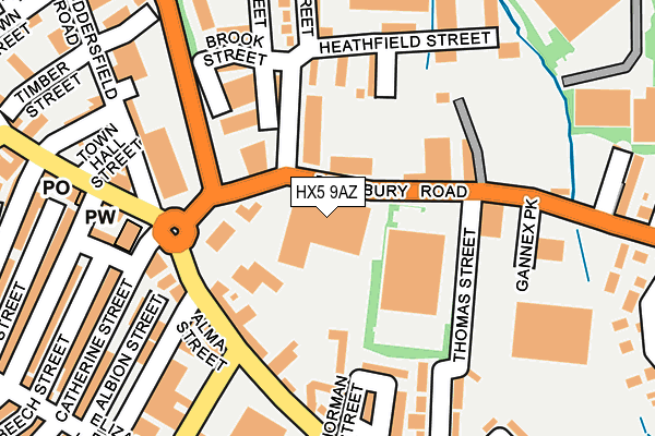 HX5 9AZ map - OS OpenMap – Local (Ordnance Survey)