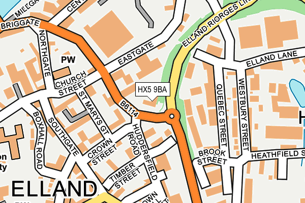HX5 9BA map - OS OpenMap – Local (Ordnance Survey)