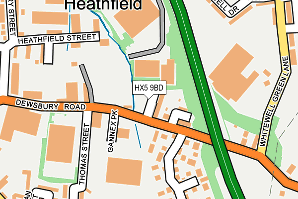 HX5 9BD map - OS OpenMap – Local (Ordnance Survey)