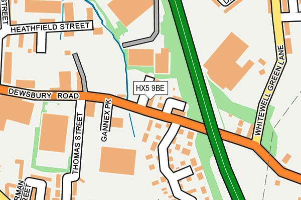HX5 9BE map - OS OpenMap – Local (Ordnance Survey)