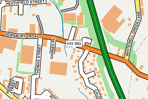 HX5 9BG map - OS OpenMap – Local (Ordnance Survey)