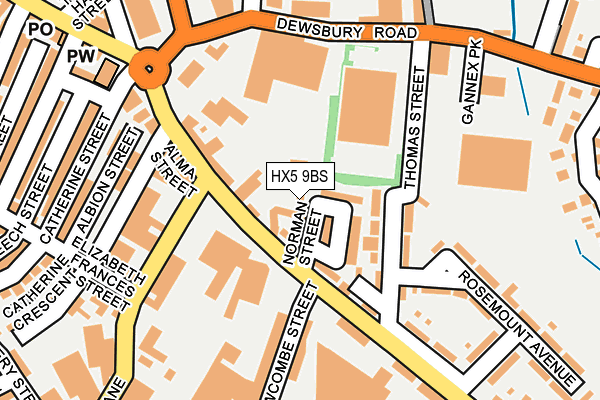 HX5 9BS map - OS OpenMap – Local (Ordnance Survey)