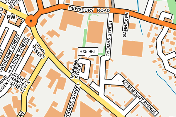HX5 9BT map - OS OpenMap – Local (Ordnance Survey)