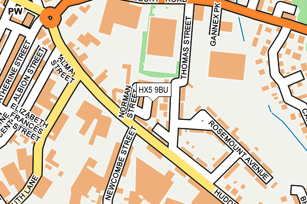 HX5 9BU map - OS OpenMap – Local (Ordnance Survey)