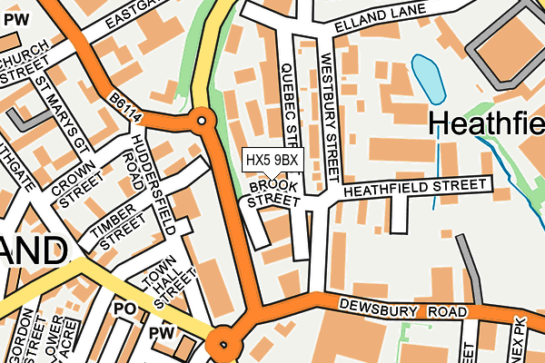 HX5 9BX map - OS OpenMap – Local (Ordnance Survey)