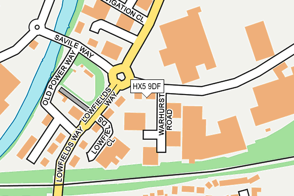 HX5 9DF map - OS OpenMap – Local (Ordnance Survey)
