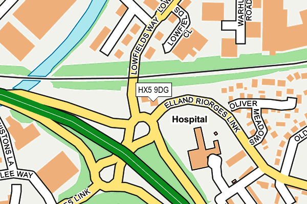 HX5 9DG map - OS OpenMap – Local (Ordnance Survey)