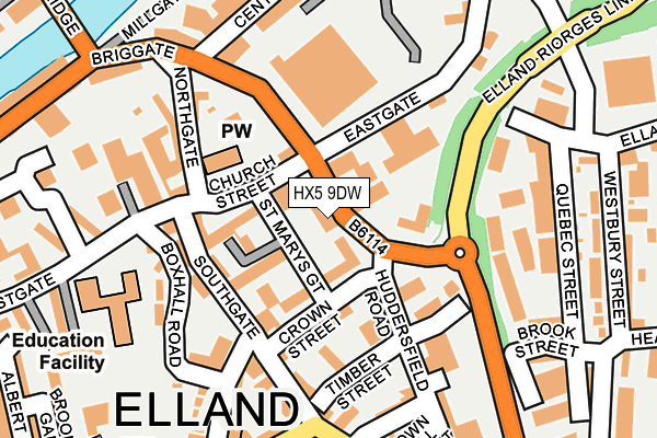HX5 9DW map - OS OpenMap – Local (Ordnance Survey)