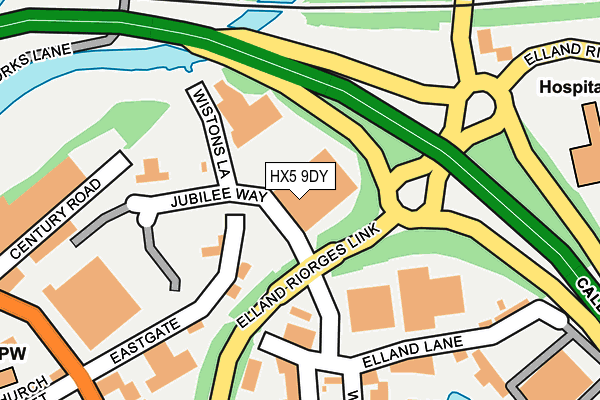HX5 9DY map - OS OpenMap – Local (Ordnance Survey)