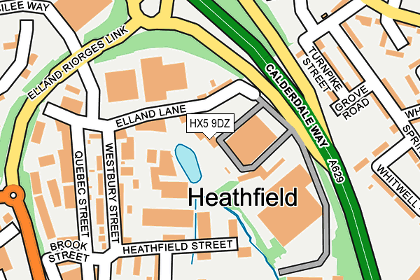 HX5 9DZ map - OS OpenMap – Local (Ordnance Survey)
