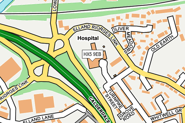 HX5 9EB map - OS OpenMap – Local (Ordnance Survey)