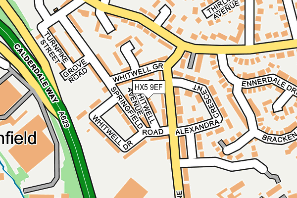 HX5 9EF map - OS OpenMap – Local (Ordnance Survey)