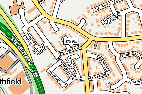 HX5 9EJ map - OS OpenMap – Local (Ordnance Survey)
