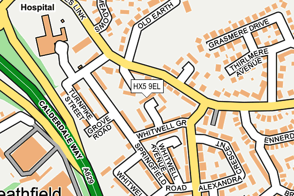 HX5 9EL map - OS OpenMap – Local (Ordnance Survey)