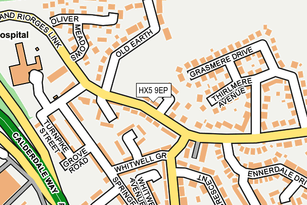 HX5 9EP map - OS OpenMap – Local (Ordnance Survey)