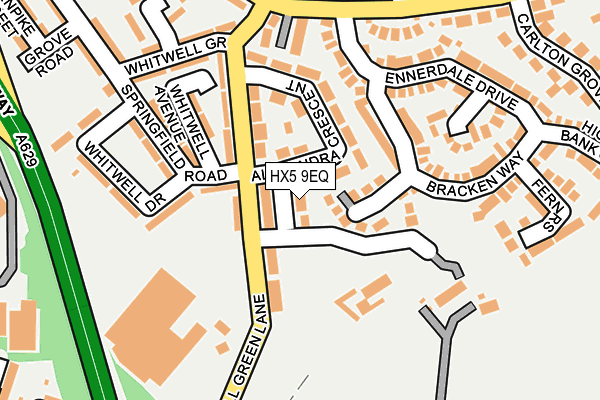 HX5 9EQ map - OS OpenMap – Local (Ordnance Survey)