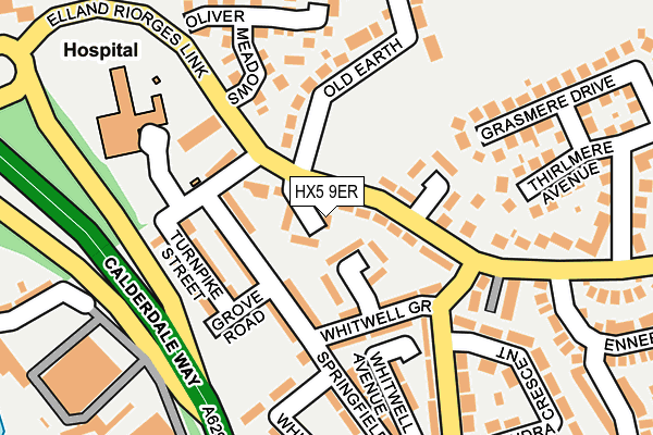 HX5 9ER map - OS OpenMap – Local (Ordnance Survey)