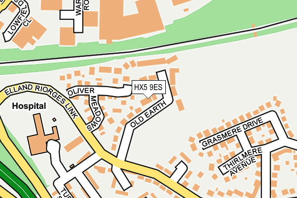 HX5 9ES map - OS OpenMap – Local (Ordnance Survey)