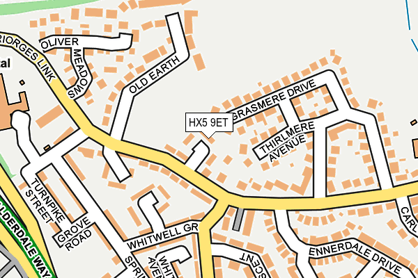 HX5 9ET map - OS OpenMap – Local (Ordnance Survey)