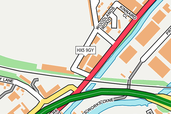 HX5 9GY map - OS OpenMap – Local (Ordnance Survey)