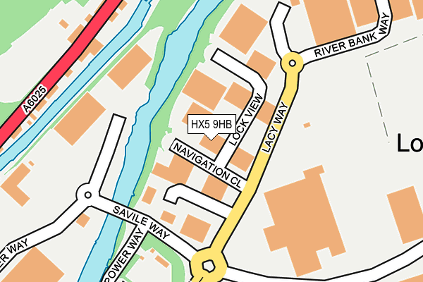 HX5 9HB map - OS OpenMap – Local (Ordnance Survey)