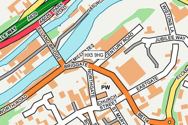 HX5 9HG map - OS OpenMap – Local (Ordnance Survey)