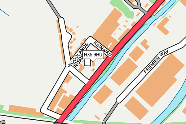 HX5 9HU map - OS OpenMap – Local (Ordnance Survey)