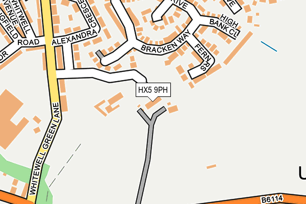 HX5 9PH map - OS OpenMap – Local (Ordnance Survey)
