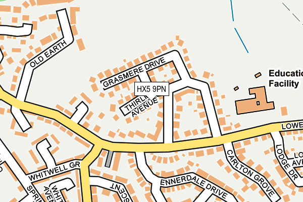HX5 9PN map - OS OpenMap – Local (Ordnance Survey)