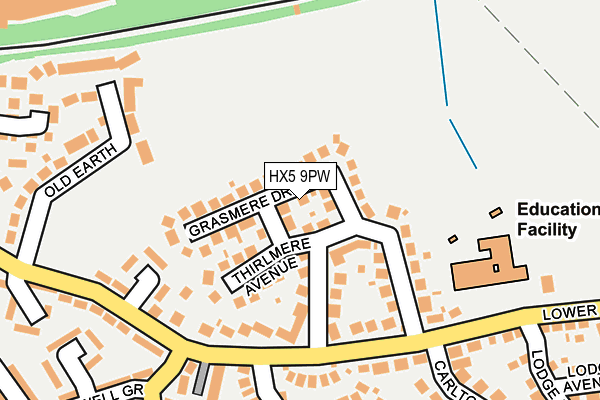 HX5 9PW map - OS OpenMap – Local (Ordnance Survey)