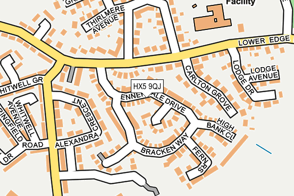 HX5 9QJ map - OS OpenMap – Local (Ordnance Survey)