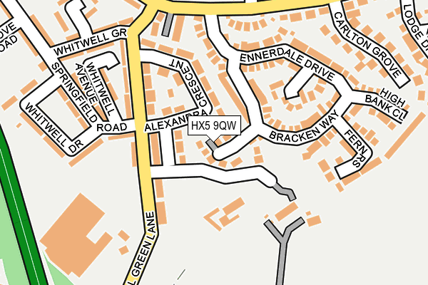 HX5 9QW map - OS OpenMap – Local (Ordnance Survey)