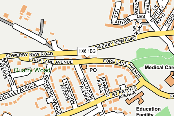 HX6 1BG map - OS OpenMap – Local (Ordnance Survey)