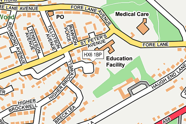 HX6 1BP map - OS OpenMap – Local (Ordnance Survey)