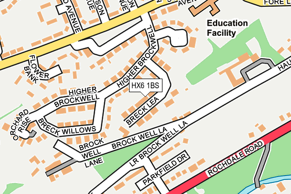 HX6 1BS map - OS OpenMap – Local (Ordnance Survey)