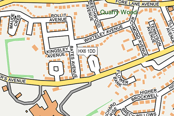 HX6 1DD map - OS OpenMap – Local (Ordnance Survey)