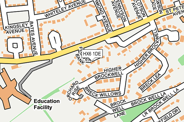 HX6 1DE map - OS OpenMap – Local (Ordnance Survey)