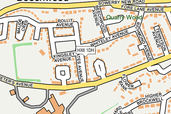 HX6 1DH map - OS OpenMap – Local (Ordnance Survey)