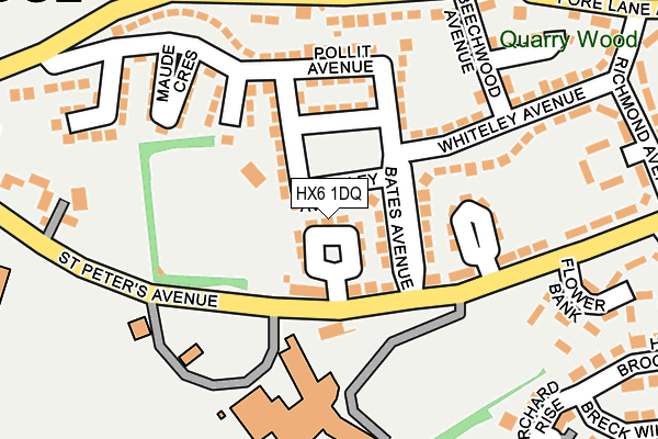 HX6 1DQ map - OS OpenMap – Local (Ordnance Survey)