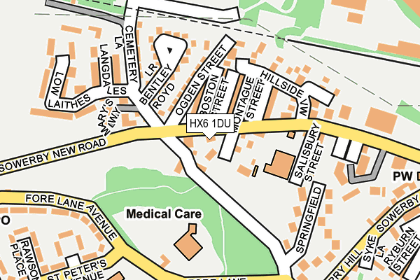 HX6 1DU map - OS OpenMap – Local (Ordnance Survey)