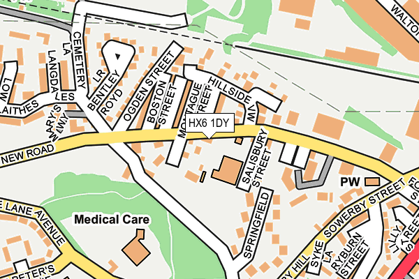 HX6 1DY map - OS OpenMap – Local (Ordnance Survey)