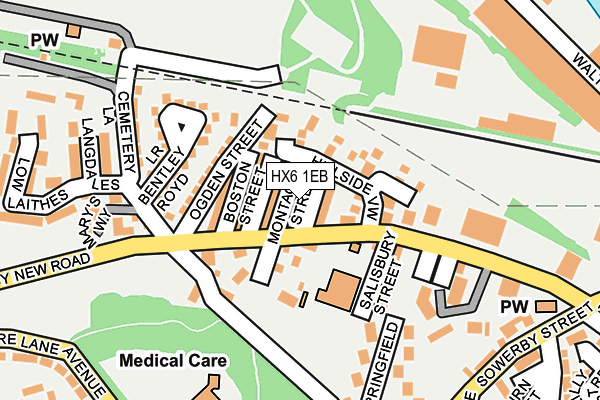 HX6 1EB map - OS OpenMap – Local (Ordnance Survey)