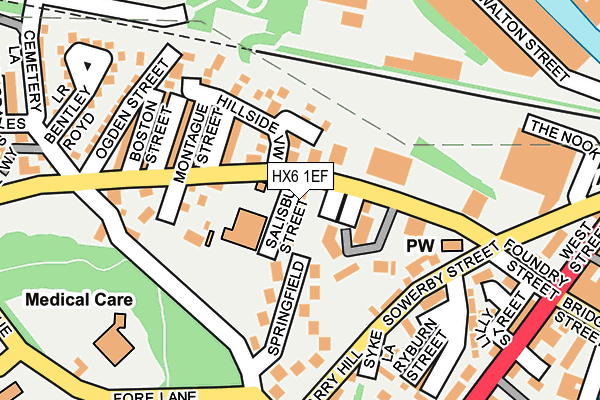 HX6 1EF map - OS OpenMap – Local (Ordnance Survey)